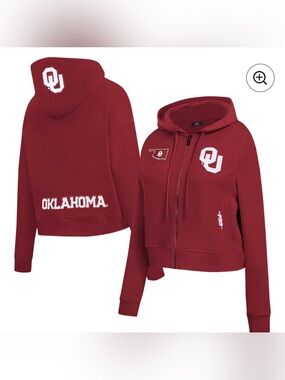 PRO STANDARD Crimson Oklahoma Sooners Game Day Sequin Full Zip Hoodie - M
